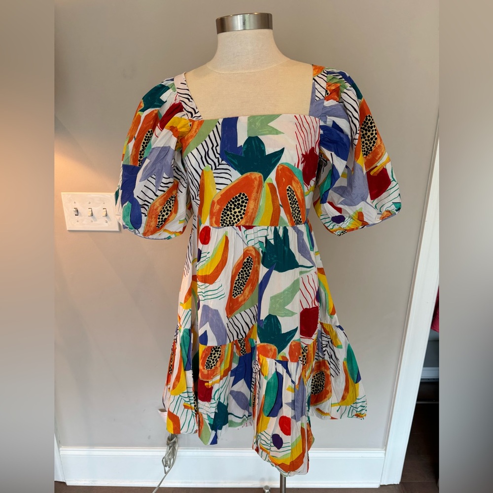 Oliphant Multicolor Abstract Print Dress